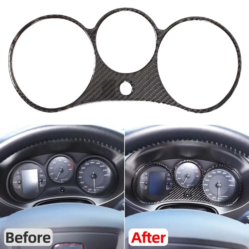 

1Pcs soft real carbon fiber For Seat leon 2008-2012 car dashboard panel frame decorative sticker car protection accessories