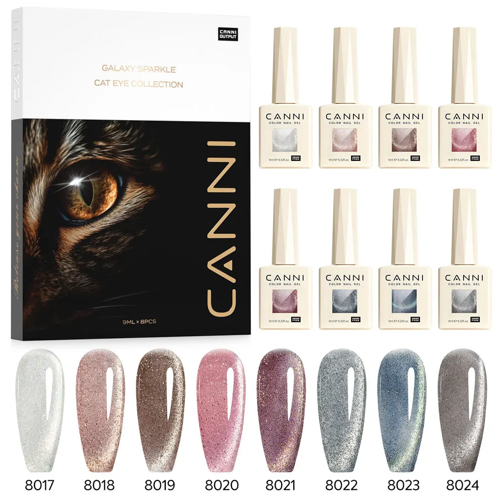 CANNI 96 kleuren TPO/HEMA GRATIS Glitter Gel Cat Eye Gel Nagellak Set UV/LED Soak-Off Gel Polish Manicure DIY Nail Art Kerstmis