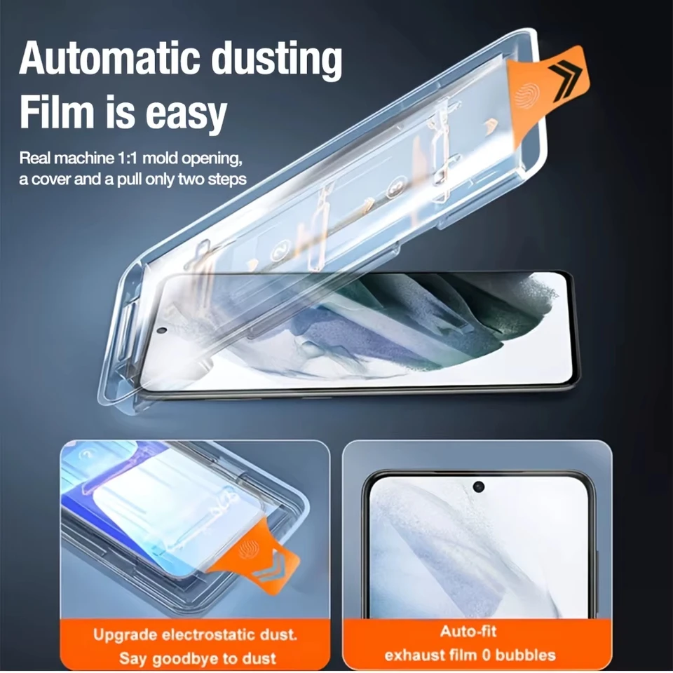 NNBILI 3 piezas de protector de pantalla de vidrio templado para Samsung Galaxy S26 Ultra S26 S25 S24 S23 S22 S21 Plus, instalación en un clic 2