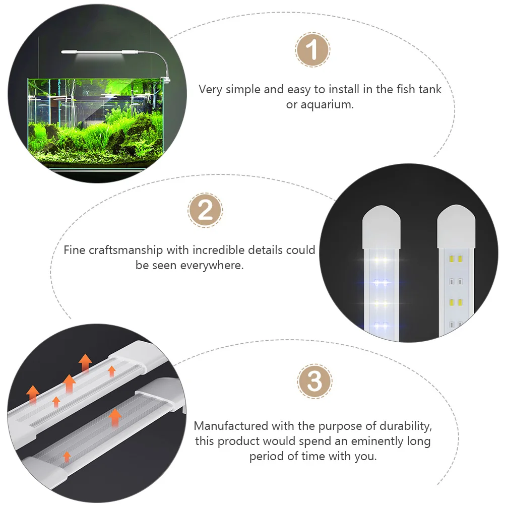 1 قطعة خزان الأسماك LED مصباح حوض السمك النباتات المائية مشبك إضاءة نوع مقاوم للماء تصميم قوي المشبك عمر طويل الاتحاد الأوروبي التوصيل الأبيض