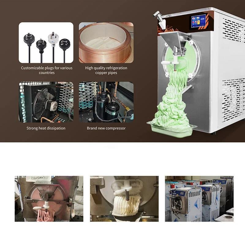 Hard Ice Cream Machine Table Type Commercial Production Equipment for Milk Tea Shop Automatic Mung Bean Stall Buffet Restaurant
