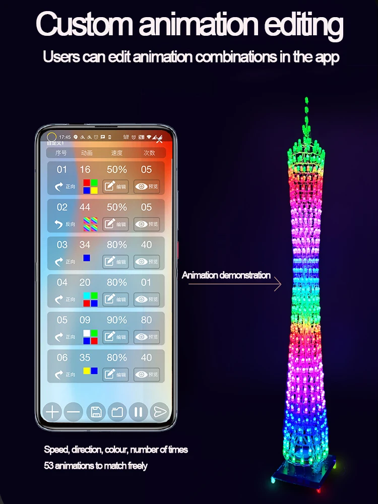 DIY kit de solda eletrônica 32 Camadas RGB Light Cube Canton Tower Microcontrolador Bluetooth música APP controle