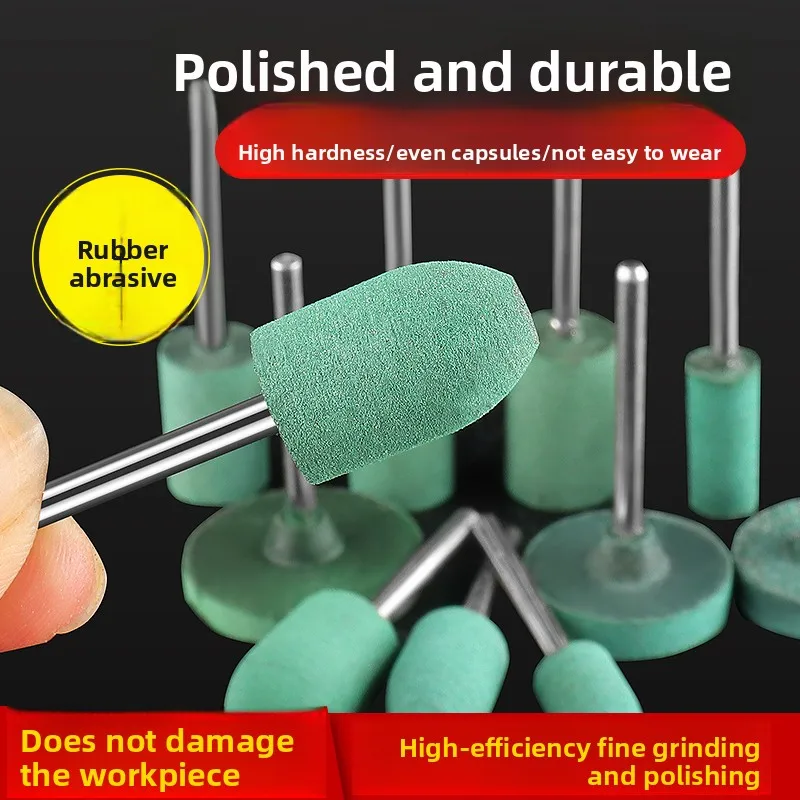 T Type Bullet Shaped Cylindrical Jade Type Rubber Polishing Pad Small Tool for Metal Rust Removal