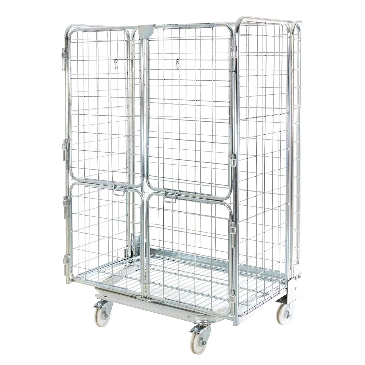 Commercial Roll Container Folding Mesh Cage Industrial Logistics Trolley Warehouse Storage Solution