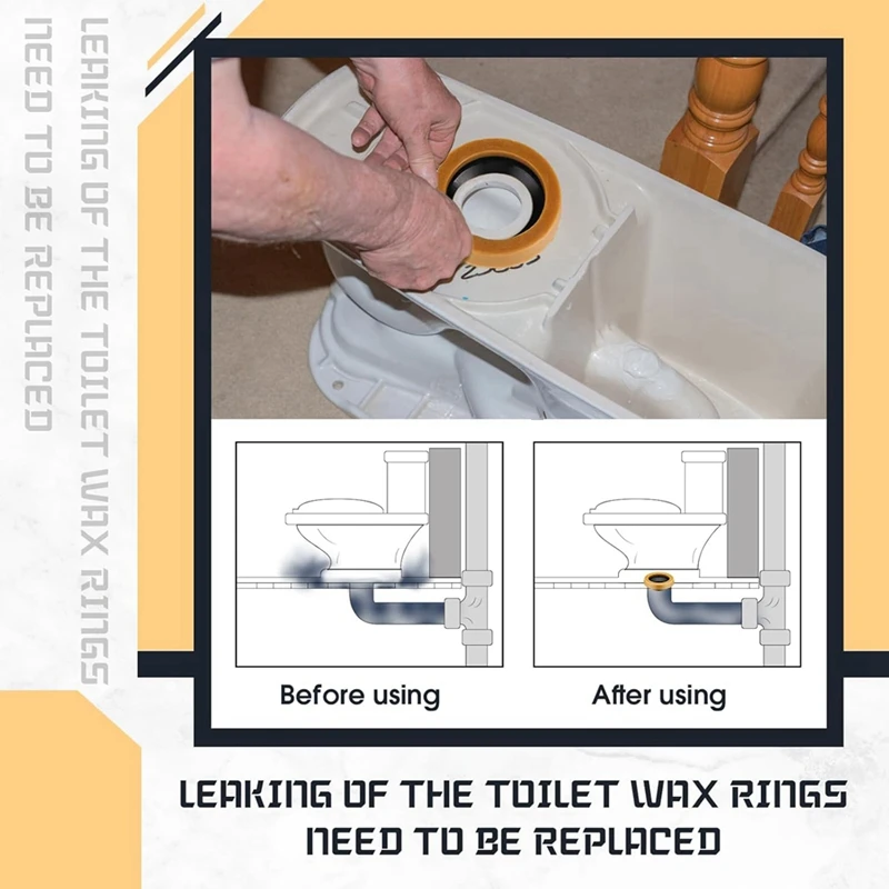 8 Pack Toilet Wax Ring Thick Toilet Bowl Wax Ring Gasket for Toilet Bowl Seal for 3-Inch/4-Inch Waste Line-Gas-AD23