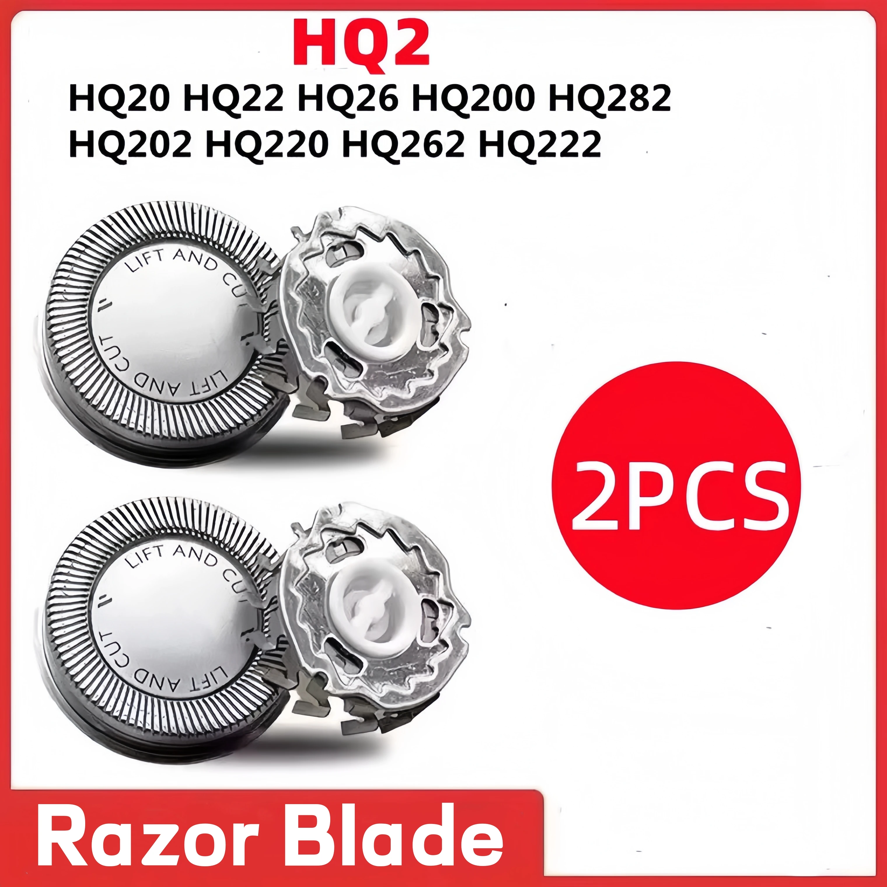 2PCS HQ2 replace head razor blade for philips Norelco electric shaver HQ222 HQ240 HQ2405 HQ242 HQ2425