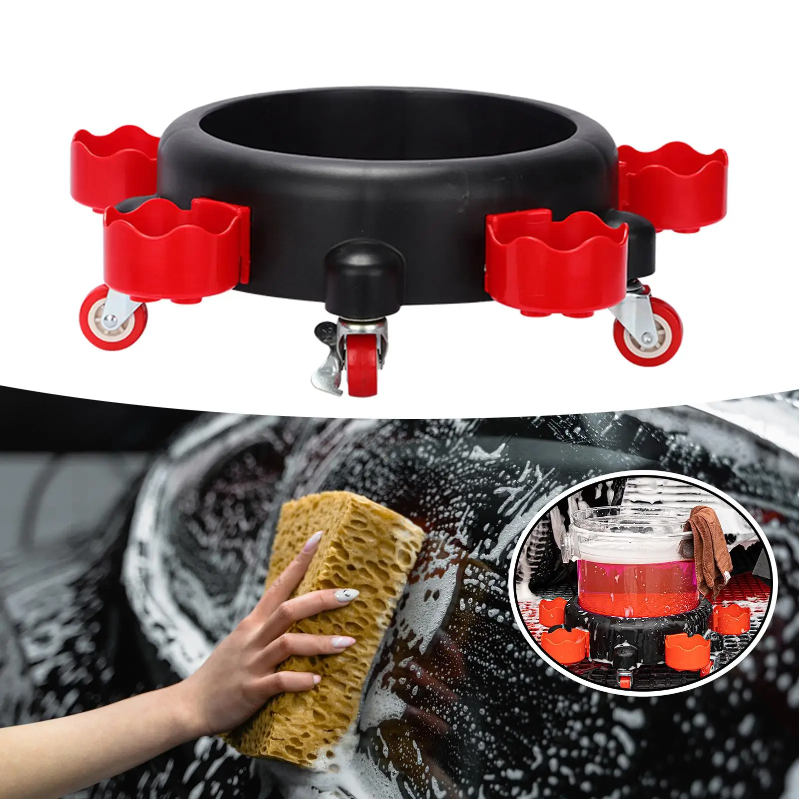 Bucket Dolly Durable Construction Moving Base Car Wash Stool for Car Beauty Car Washing Wash Detailing Caddy Cleaners premium