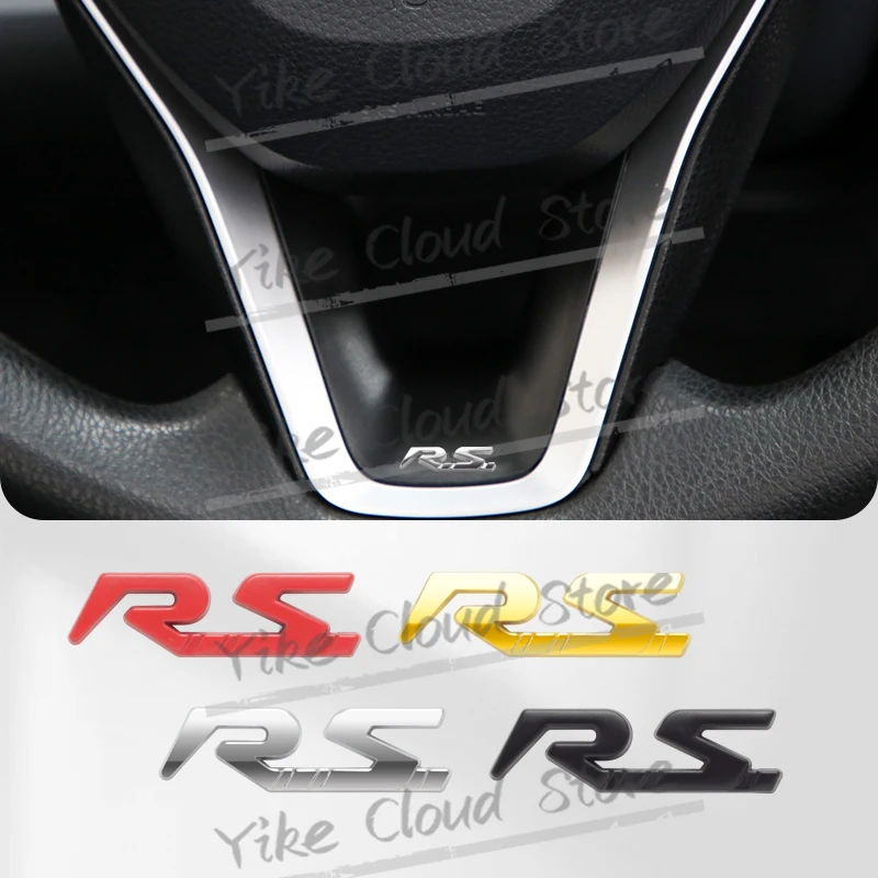 Embellecedor Interior de coche, Logo RS, insignia para volante, pegatina, calcomanías para tablero para Megane Clio Kangoo Kadjar Duster Captur Twingo Satis