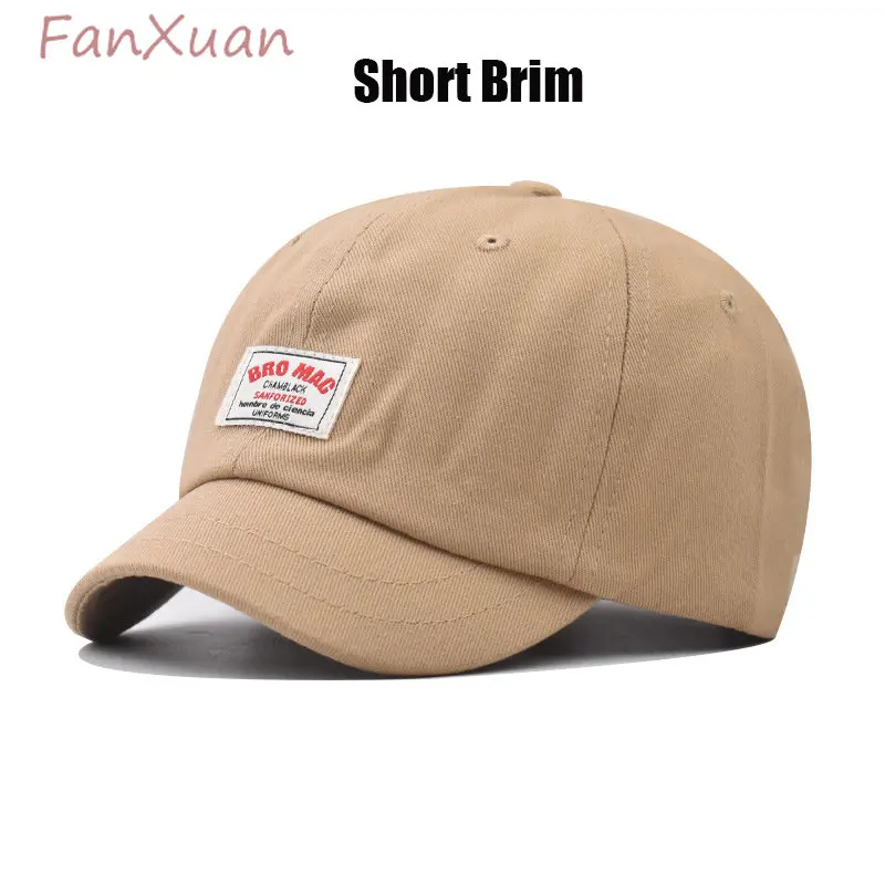 

Short Brim Baseball Cap for Men Pure Color Cotton Soft Women's Summer Cap Fashion Label Outdoor Casual Sun Hats
