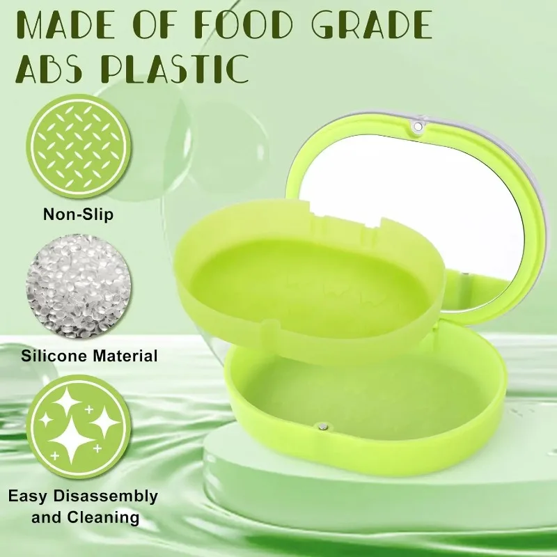 1 Box Dual-Layer Orthodontics Retainer Case with Built-In Mirror New Manual Guard and Container Storage Box Best Tools s