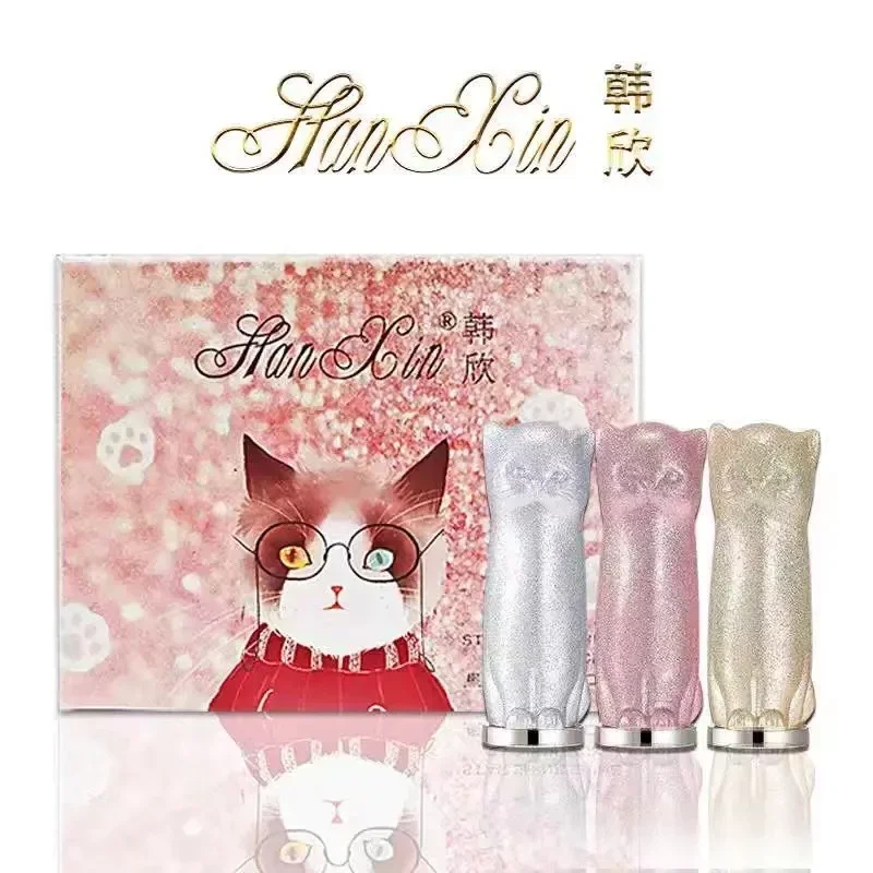 3 Pcs/Box Cartoon Cat Lipstick Makeup Cat Lip Stick  Set Waterproof Long Lasting Crystal Lipstick Moisturizing Lipstick