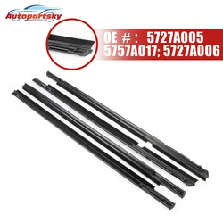 4Pcs 5727A005 5727A006 5757A017 For Mitsubishi Lancer CY CX For Fortis Evo Outside Window Glass Rubber