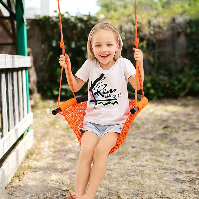 1PCKids Hammock Nest Swing Hand Weaving Playground Indoor Toys Courtyard Net Rope Swing Educational Equipment Entertainment Game