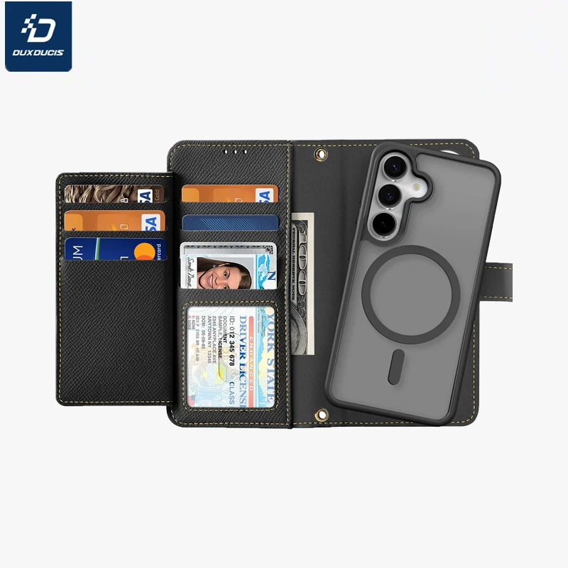 2-in-1 Magnetic Separation TPU+PC Flip wallet Cover For Samsung Galaxy S25 Plus Card slot Support wireless charging Phone Case