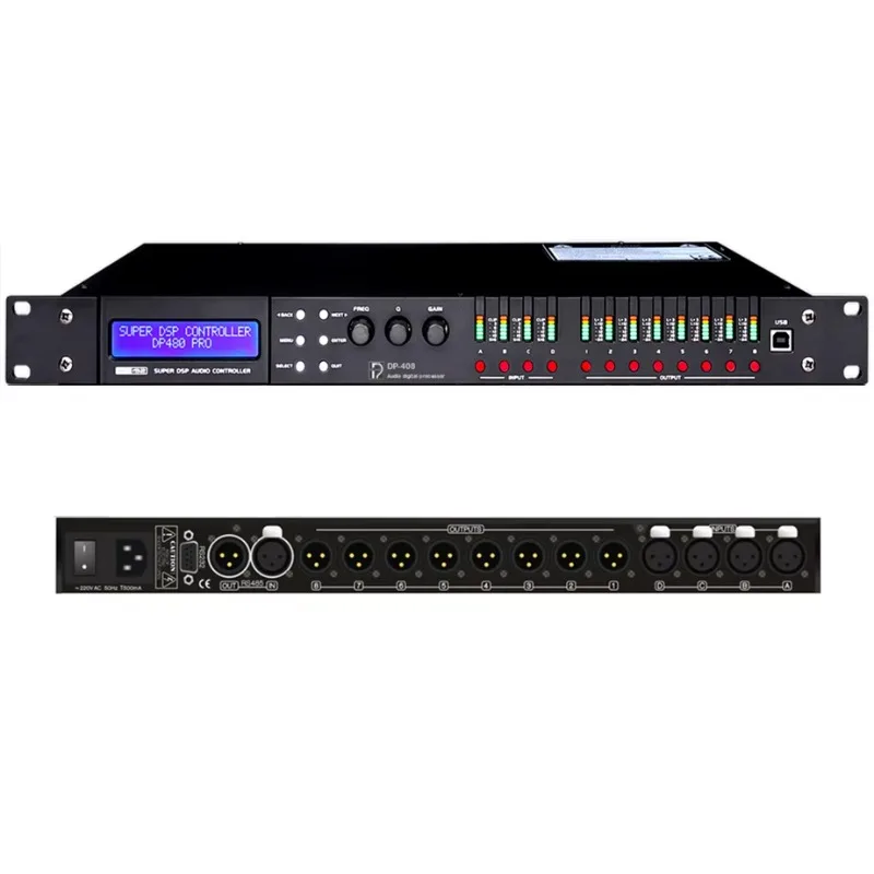 EM ODM DP408 192KHz High-Resolution 4-in-8-out Audio Signal Management System China Speaker Audio Processor