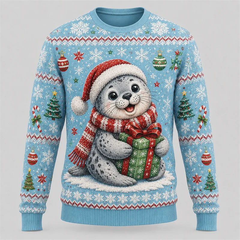 2027 New Animals Print Ugly Ch - Men'S Fashion Xmas Party recension och pris