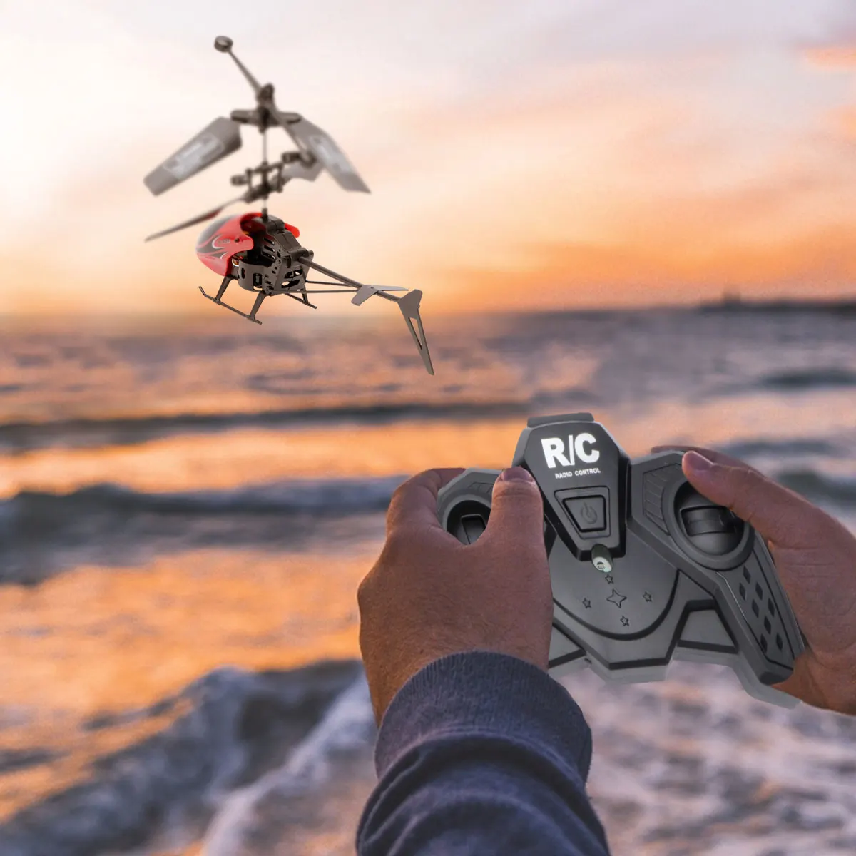 

Mini Remote Control Aircraft Airplane Chopper with LED Light Helicopter Pearlescent