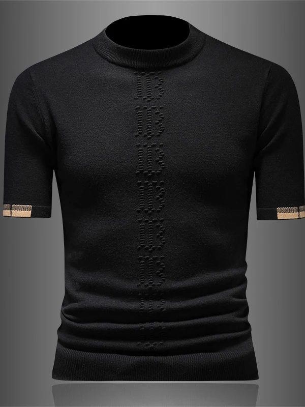 

Мужской зимний модный брендовый свитер с высоким воротником из вязаной шерсти, с вышивкой букв, мягкий и эластичный