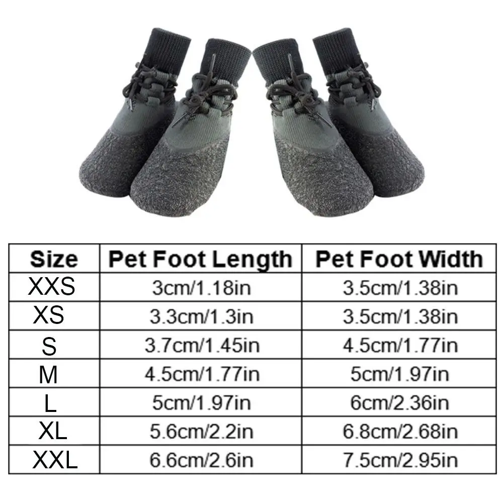 4pcs/set Non-Slip Non-Slip Dog Socks Boots Waterproof Breathabl Puppy Sport Boots Warm Rubber/Cotton Dog Paw Protector Walking