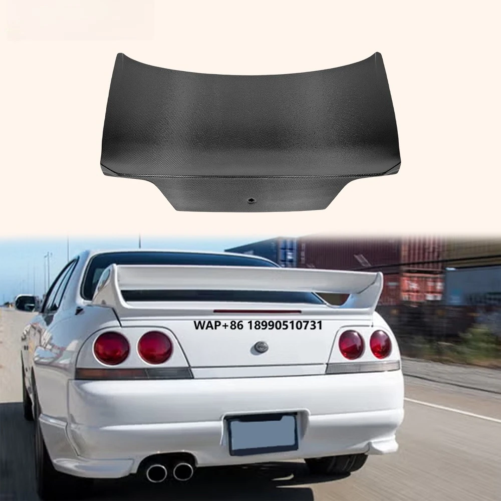 

For Nissan Skyline R33 GTS GTR Ducktail Type Carbon Fiber Rear Trunk Cover Tail Boot Lid Replacement