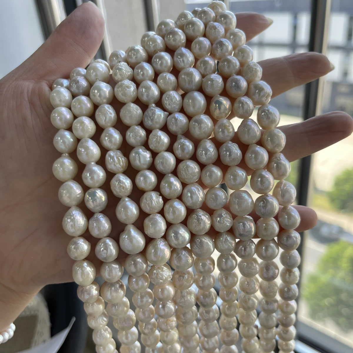 8-9mm Potato Shaped Natural Freshwater Pearl Loose Beads Luster Craft Beads for DIY Jewelry Making Necklace Bracelet Accessories