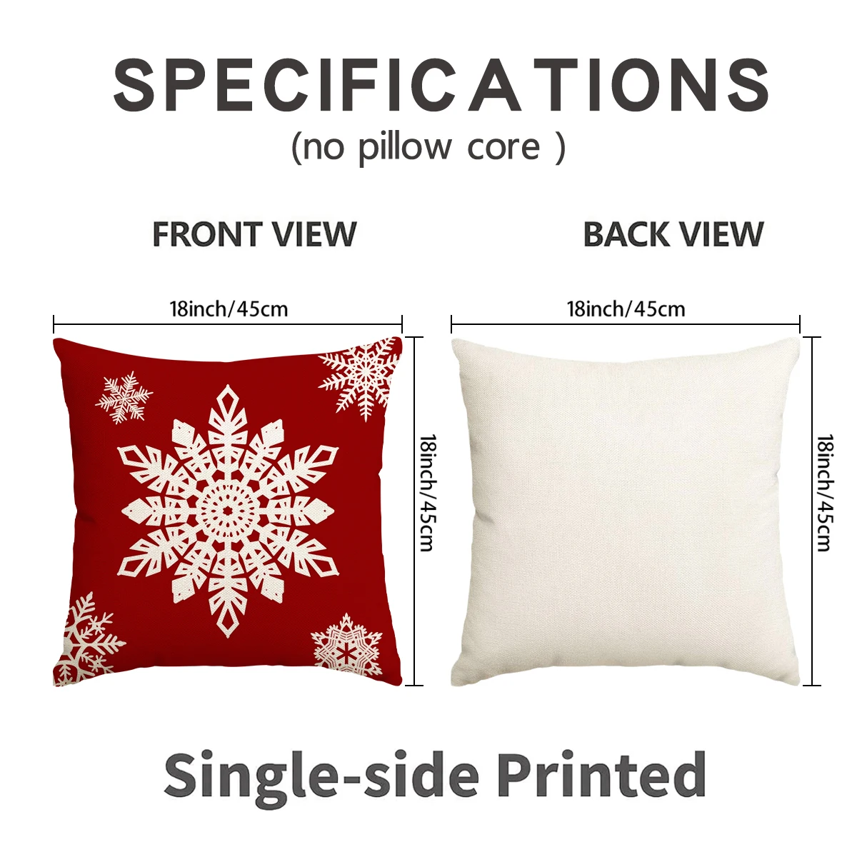 4Pcs Christmas Cushion Covers Throw Pillow Covers Vintage Snowflake Xmas Tree Reindeer Print Sofa Living Room Home Winter Decor