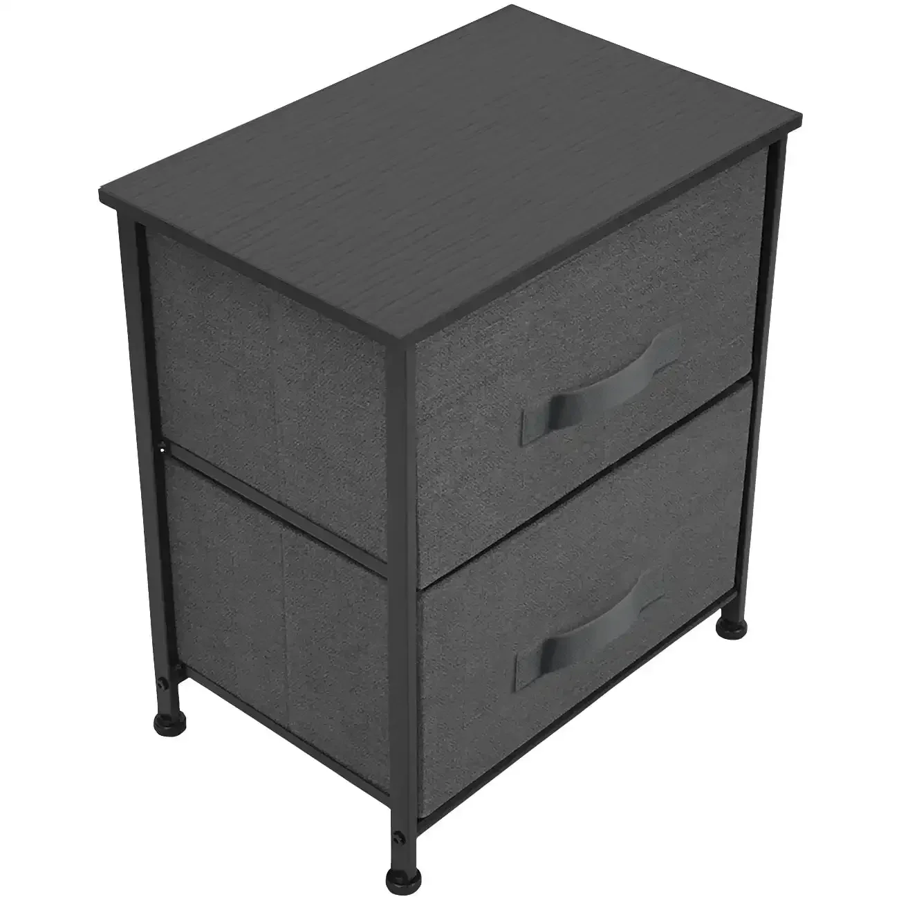 

Classic Nightstand with 2 Drawers, Black