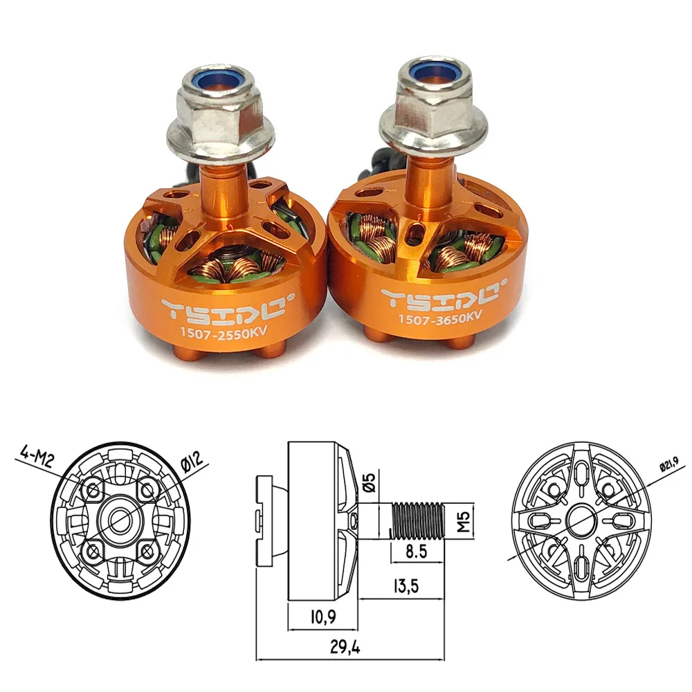 YSIDO 1507 2500KV 3-6S CW CCW Brushless Motor for Cineboy 146mm / Cloud-149 149mm Frame Sprog Beginner RC Drone FPV Racing DIY