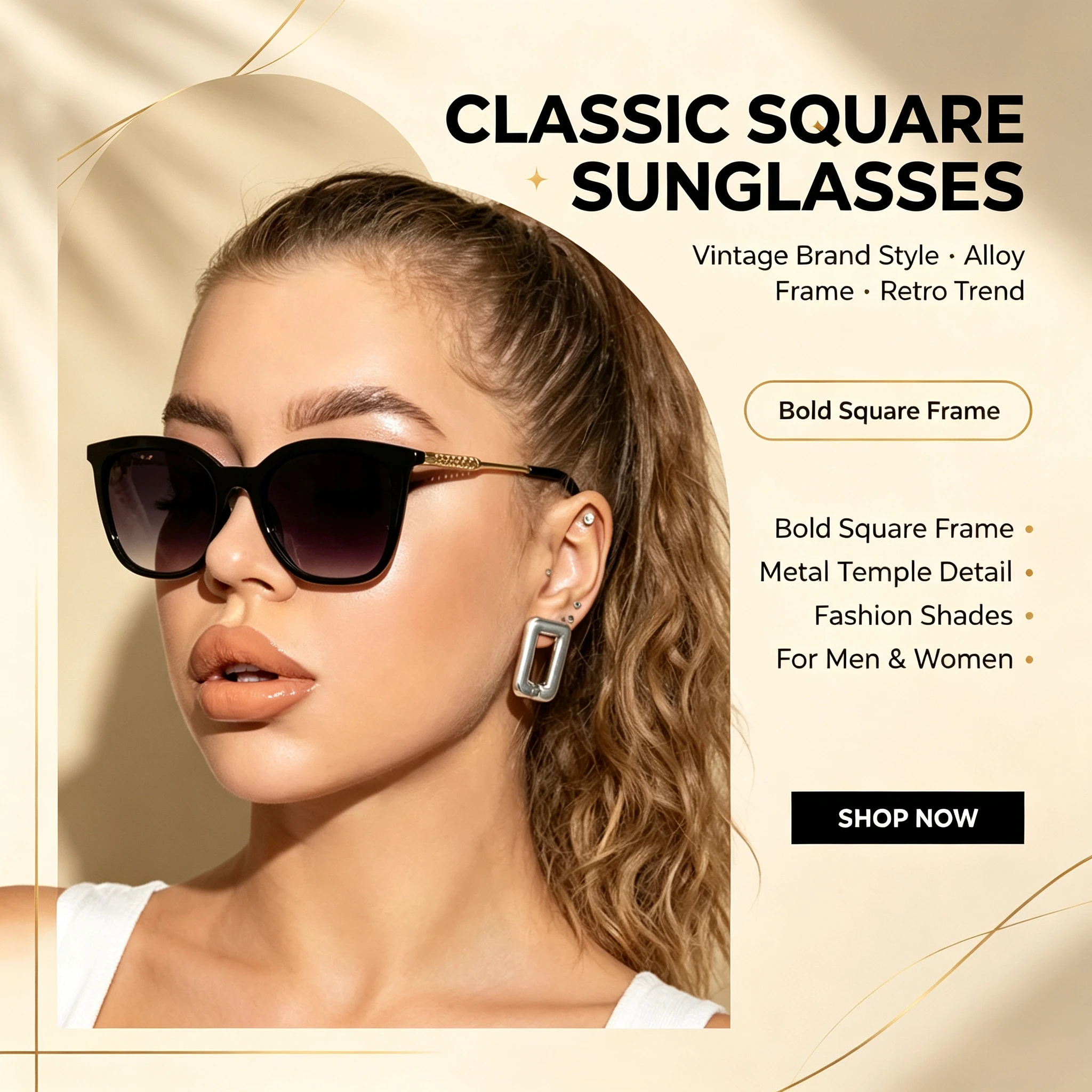 Motorcycle Riding Sunglasses UV Protection Square Glasses Windproof Anti-glare Eyewear for Men Women Outdoor Motorbike Cycling