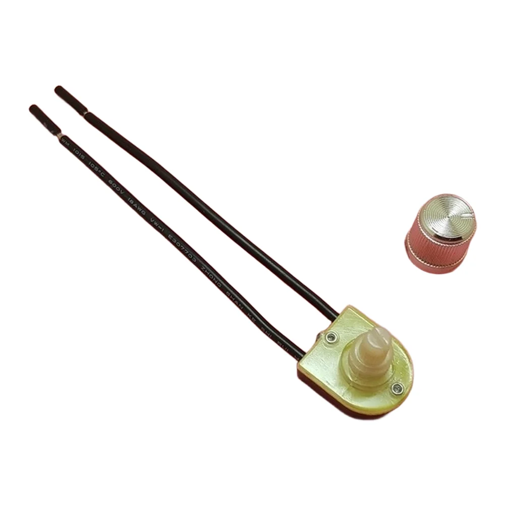 Two Position ON OFF Rotary Switch 4pcs with 10cm Line Length and Silver Knob Cap for For desk Lamp Light Switching