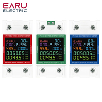 Din Rail AC Monitor 110V 220V Voltage Current Power Factor Active kWh Reset Zero Electric Energy Frequency Meter Voltmeter AMP