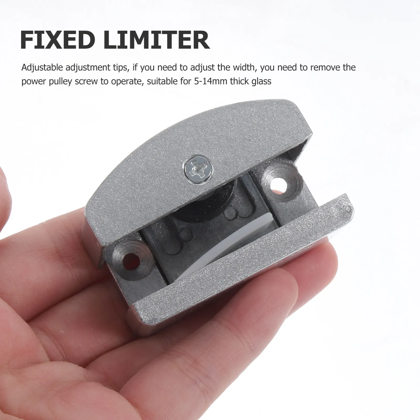 2Pcs Adjustable Shower Door Bottom Guide for 5-14Mm Glass Sliding Doors Aluminum Alloy Rustproof Bumper Stopper with Elastic