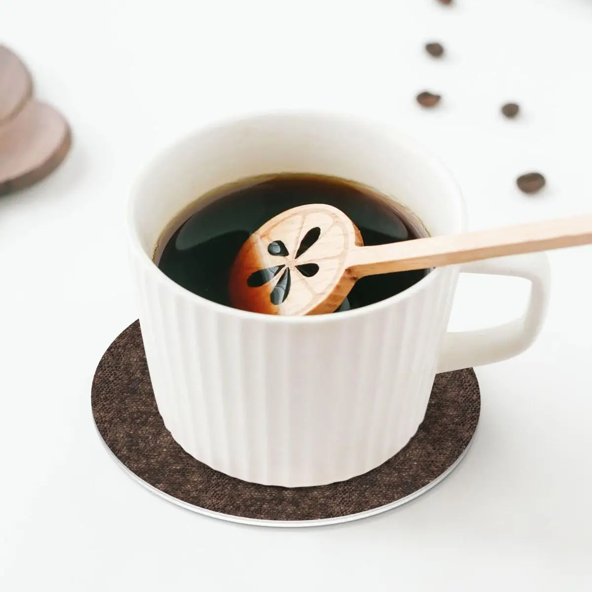 Brown Snake Skin Pattern Design Coasters Kitchen Placemats Non-slip Insulation Cup Coffee Mats Tableware Pads Set of 4