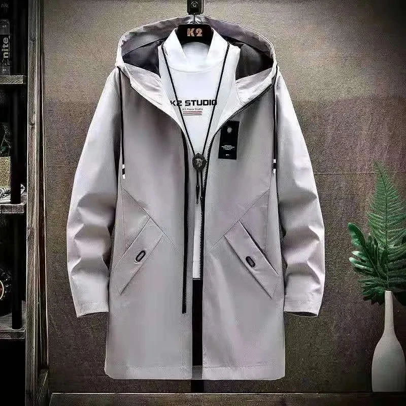 Men's windbreak 2026 new style autumn jacket men Fashion Trend Coats spring Casual Loose style Trench Coat male Large size M-4XL