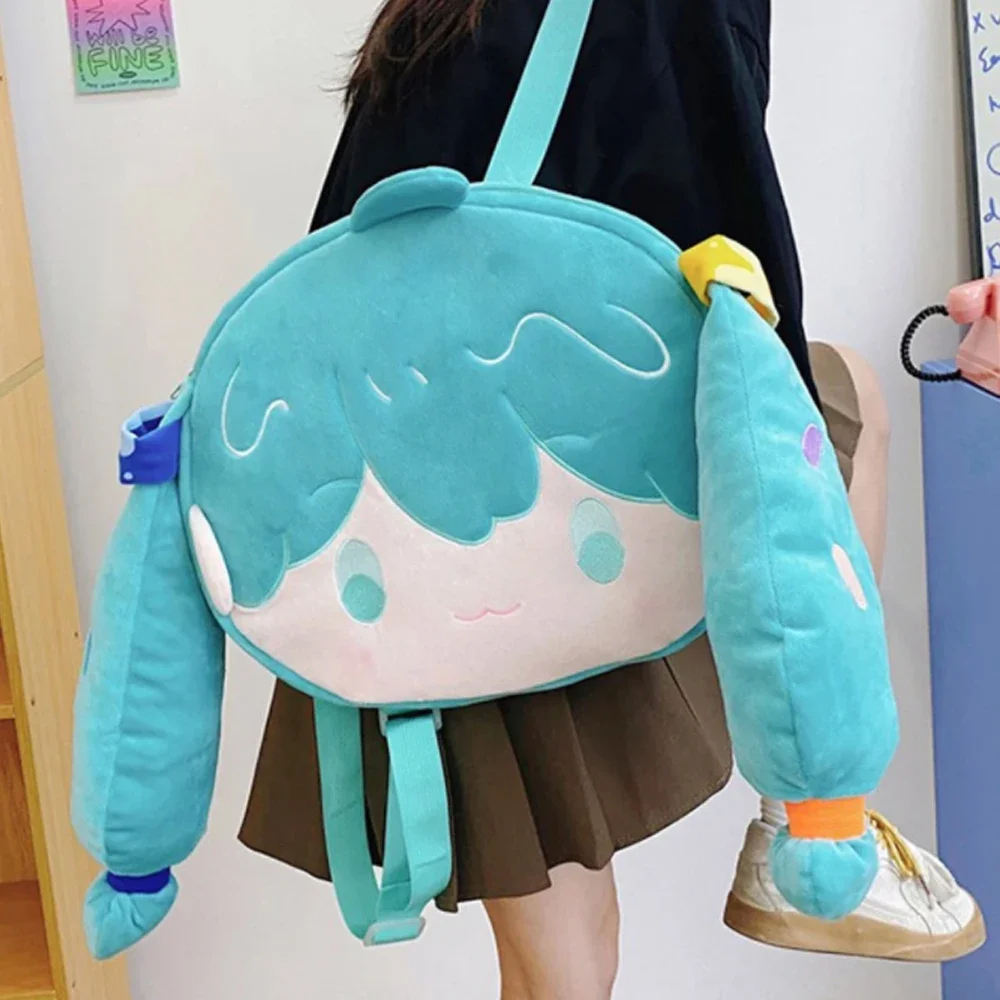 

Hatsune Miku Shoulder Bag New Backpack Cute Anime Girl Plush Cartoon Kawaii Knapsack Student Bag Packet Kids Gifts Toys