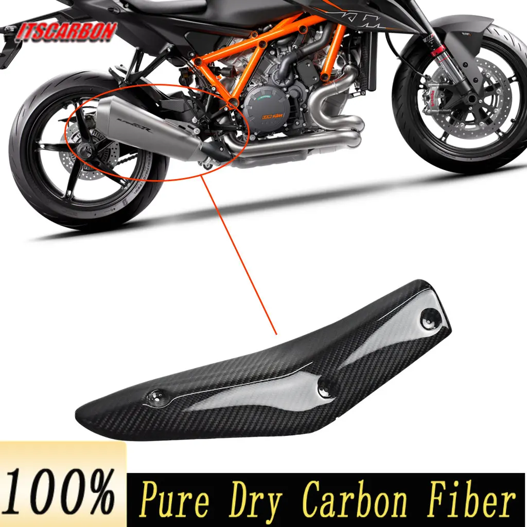 

For KTM Superduke 1290 R 2017 2018 2019 3K Carbon Fiber Motorcycle Accessories Exhaust Pipe Heat Shield Cover Fairing