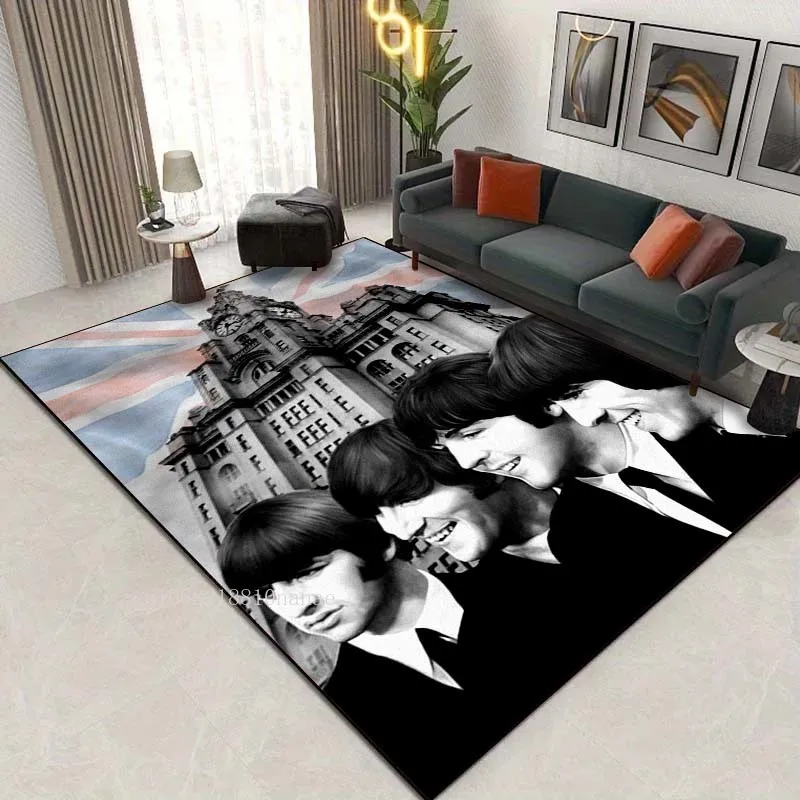 

HD B-Beatles Rock Stand 3D Printing Carpet Living Room Bedroom Mat Comfortable Soft Entrance Doormat