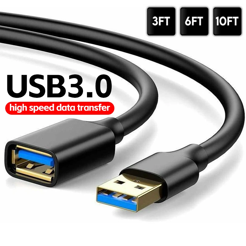 USB 3.0 / 2.0 Extension Cable Male to Female Extender Cord Fast Speed Data Transmission USB3.0 USB2.0 Extended for Laptop PC