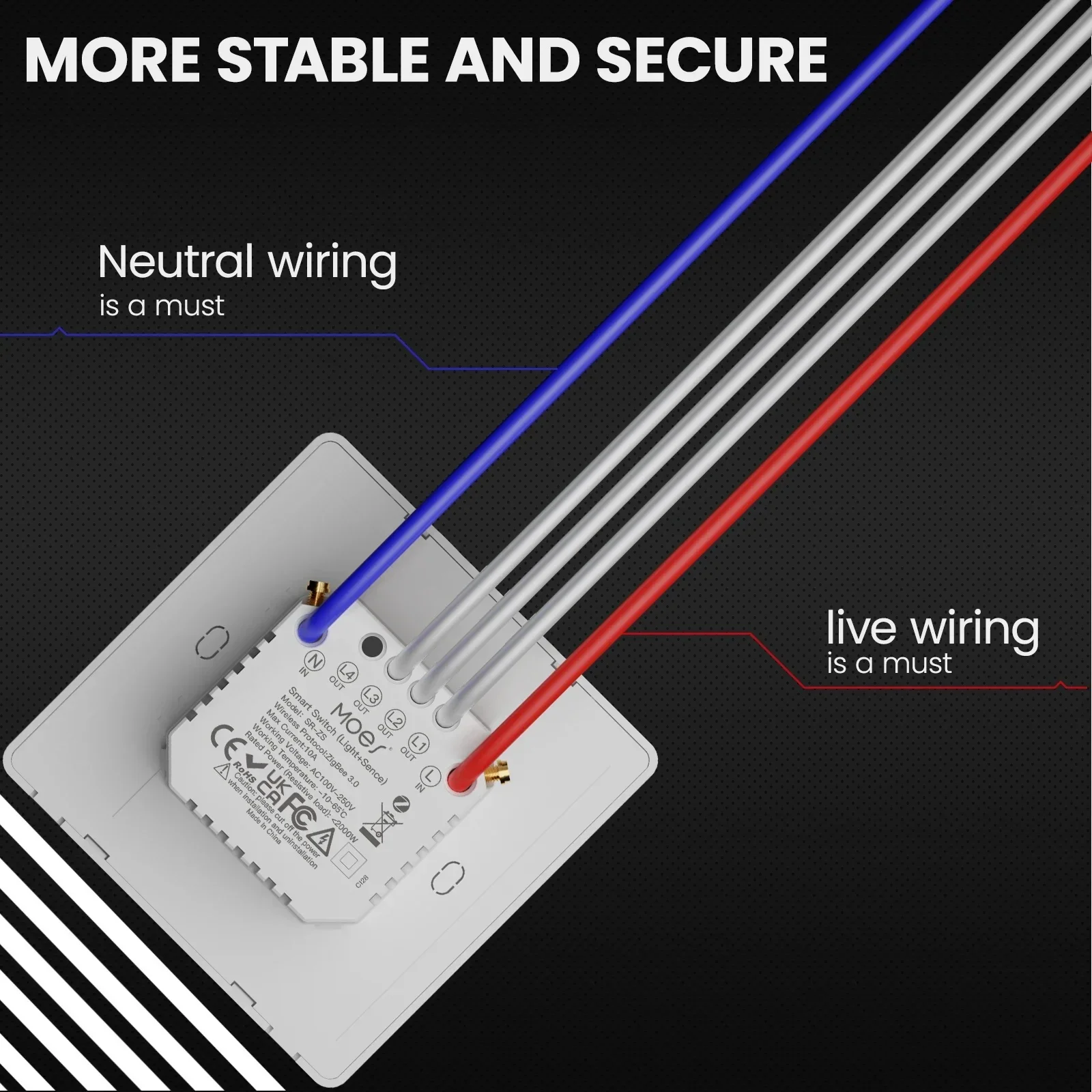 

ZigBee Star Ring Smart Light Push Button Switch Scene Switch 6Gang Wall Switch Neutral Wire Required Work With Alexa Google Home