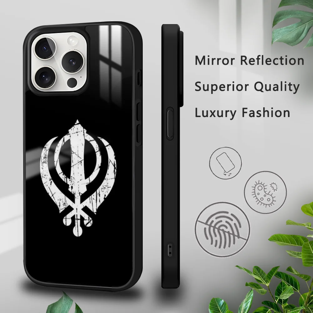 Sikh K-Khanda Sikhism Phone Case For iPhone 16 15 14 13 12 11 Pro Xs Max Mini Plus Celulares Hard Funda