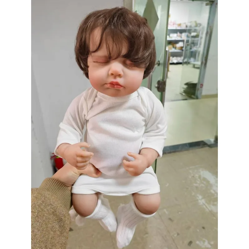 50 cm herboren pop In Sleep Loulou met geworteld haar Handverfhuid met zichtbare aderen Hetzelfde als afbeelding