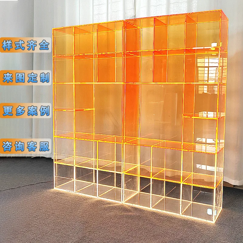 Acrylic cabinet display cabinet transparent gradual change clothing store shoes figure wine cabinet jewelry rack