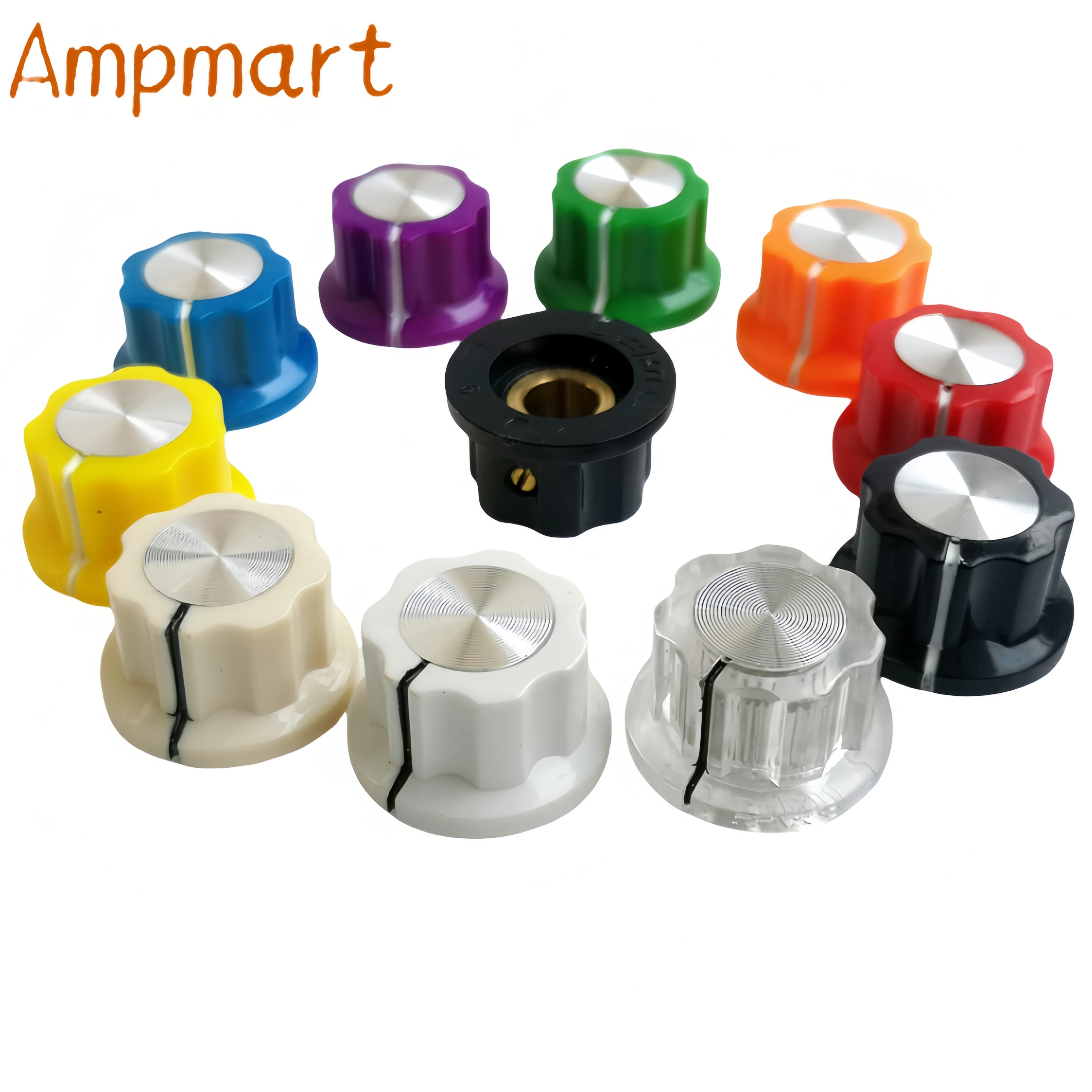 Gałka potencjometru 20X12MM do efektów gitarowych, plastikowa, do regulacji głośności, gałka do regulacji tonu w radiu, gałka do wzmacniacza mocy. — zdjęcie 3