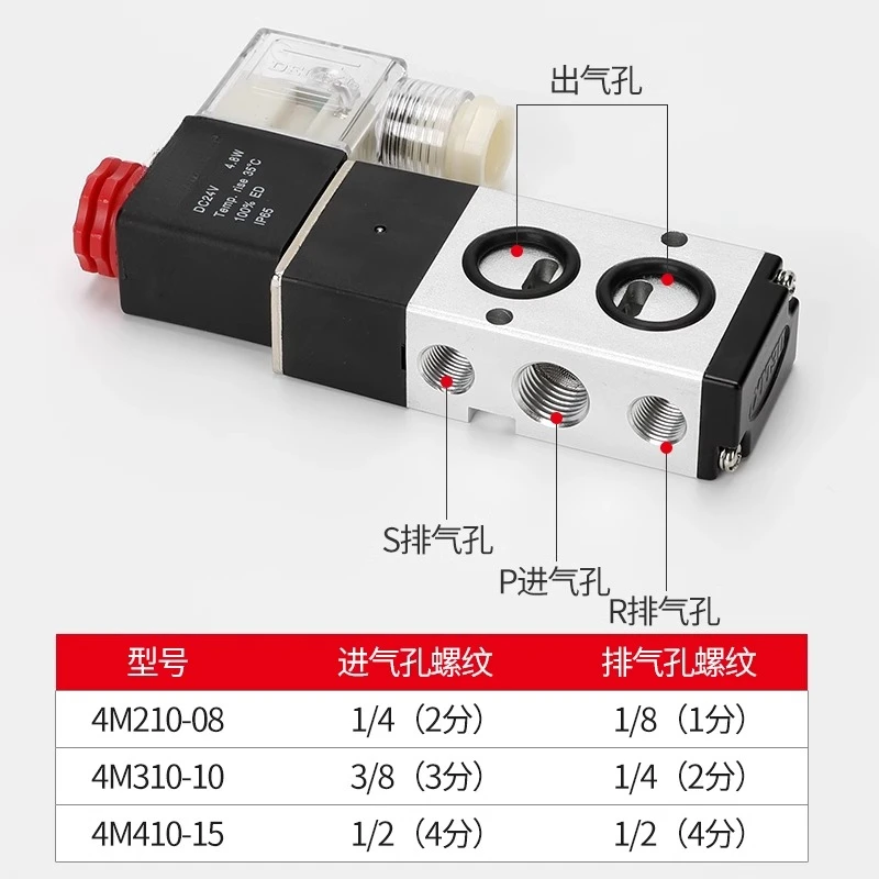 Plate solenoid valve 4M210-08 pneumatic 24V control valve 4M310-10 electronic directional valve 220V