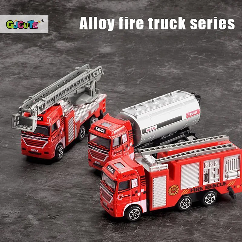 1 peça modelo de motor de incêndio em escala 1:32, liga fundida para crianças, veículo de brinquedos de resgate de combate a incêndio