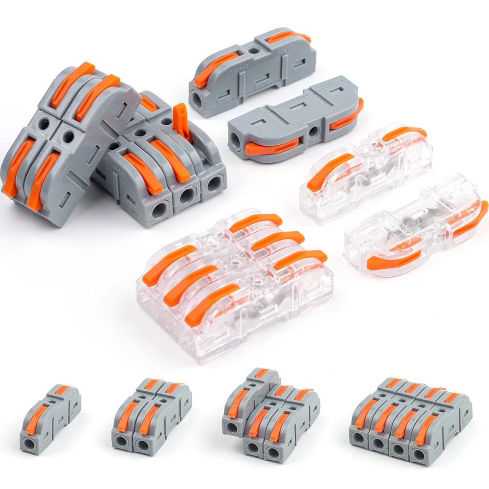 Universal Compact Multiplex Butt Conector do fio, cabo elétrico, Conectores Home, LED Junction Box, Splice Terminal, 28 a 12AWG, 25pcs