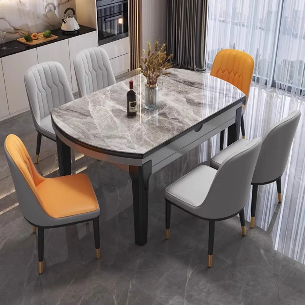 

Italy White Dining Table Chaire Marble Minimalist Dining Table Flower Living Muebles De Cocina Home Furniture Decoration