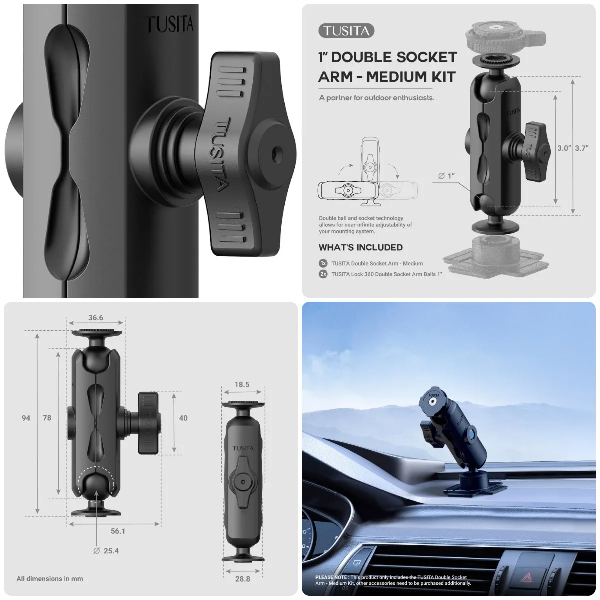 

Lock 360 Arm 1' - Double Socket B Size Medium