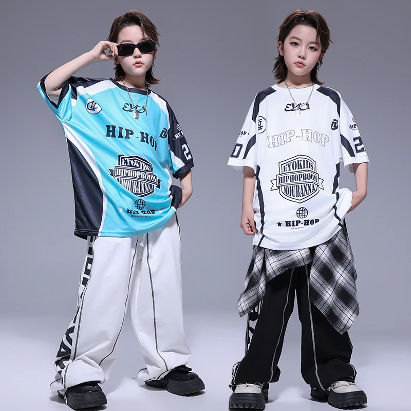 Boys Hip Hop Clothing Pullover Tshirt Joggers Pants Girls Street Dance Sweatshirts Clothes Set Kids Costumes Children Streetwear