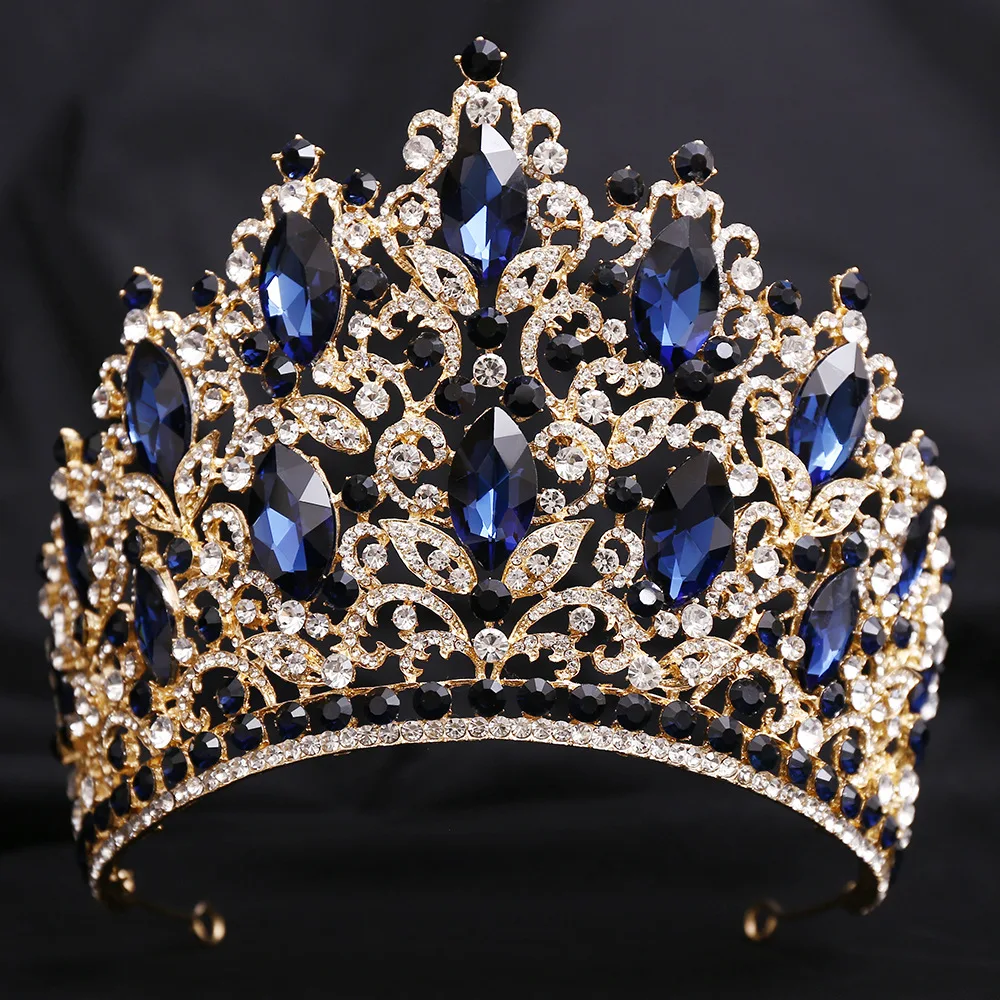 DIEZI Big Baroque 22 Colors Big Crystal Crown For Women Party Bridal Bride Luxury Elegant Queen Tiara Crown Hair Accessories